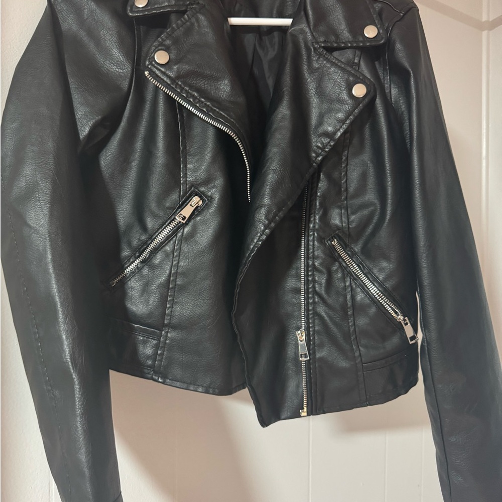 Primark Black Leather Biker Jacket